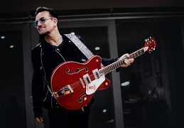 Bono with Gretsch RED Guitar