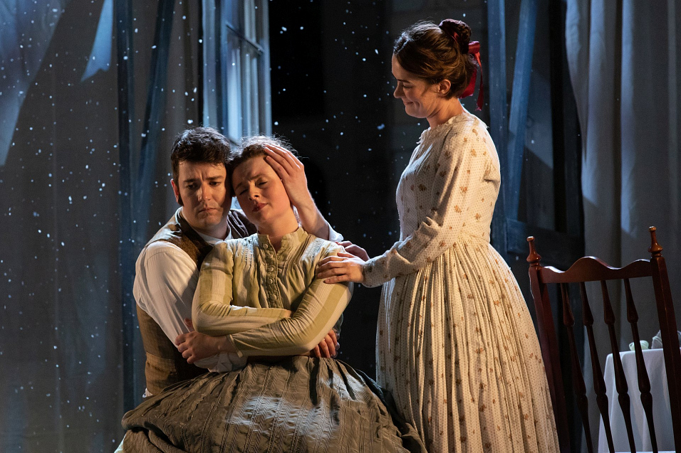 1_Charlotte Badham as Jo, Frederick Jones as Laurie and Harriet Eyley as Beth in Little Women at Opera Holland Park © Ali Wright.jpg